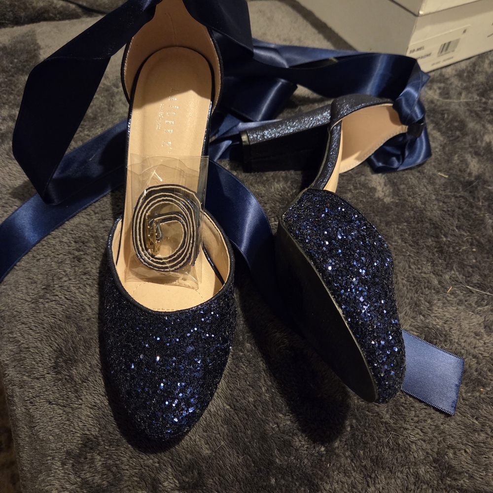 Elegant Navy Glitter Heels